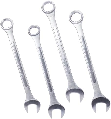 LuckyNote SAE Jumbo Combination Wrench Set Extra Large, 4 Piece,storage bag included chrome plated
