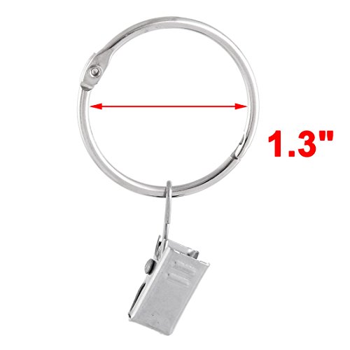 Sourcingmap Metal Window Curtain Drapery Rod Hanging Hook Hanger Clip Ring 10pcs Silver Tone - Image 2