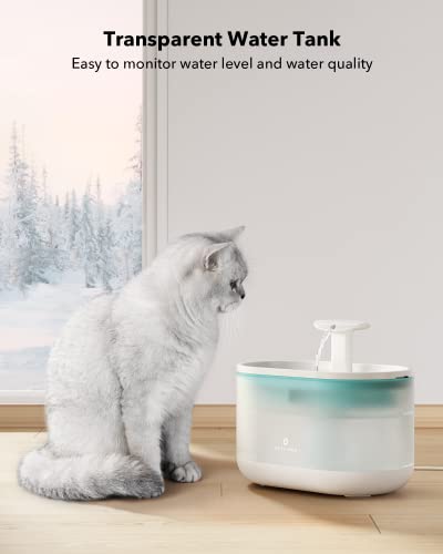 Image of PETLIBRO Pet Water Fountain, Visible Water Level Design, 2.1L Quiet Pet Water Dispenser with Dual Water Modes and 4 Replacement Filters for Cats and Small Dogs, Blue