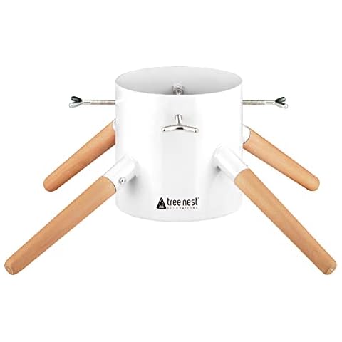 Tree Nest Christmas Tree Stand Base Xmas Modern Tree Metal Holder Stand for 3m Real Tree Xmas Tree Decoration Family(White) Cover