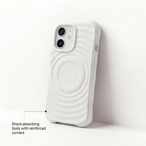 Image of amazon basics Shockproof Case for iPhone 11 | Ripple Pattern | Camera Protection | Protective Cover with Enhanced Grip & Wireless Charging Support - White