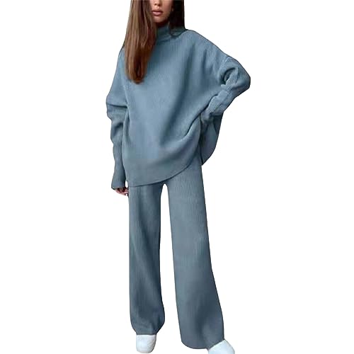 Tute Donna Eleganti Casual Comode Tuta In Maglia 2 Pezzi