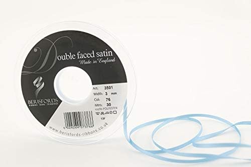 Berisfords Double FACE Poly Satin Ribbon, BlackBerry, 15 mm