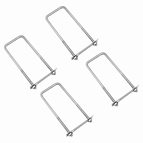Image of 4 Sets 304 Stainless Steel Square U-Bolts 2-3 /4 inch(70mm)Inner Width, 7.09 inch(180mm)Length Stainless M8 with Nuts, Frame Plate, Accessories for Automobiles Trailer, Boat Trailer Industrial Parts