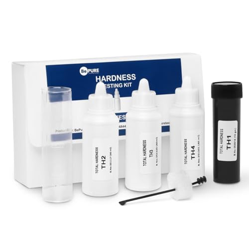 Image of BePure Water Hardness Testing Kit | Total Hardness Test for Homes, Pools, and Aquariums | Includes TH1-TH4 Reagents & Test Tube | 100 Quality Test