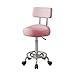 Timbertouch Saddle Stool with Back and Ring Pedal, Adjustable Hydraulic Rolling Chair with Wheels for Salon, Spa, Medical, Massage & Drafting Use Pink