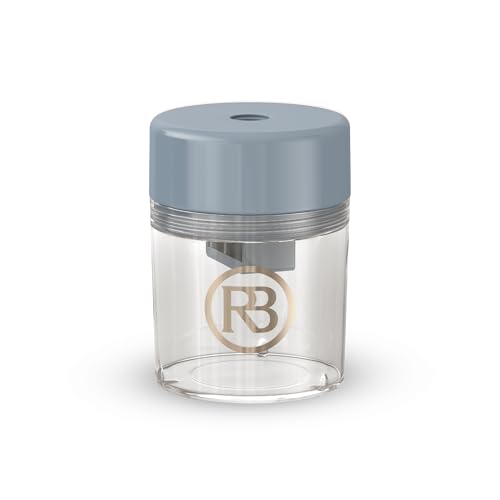 Image of Ravie Beauty Lip and Eye Liner Pencil Sharpener with German Blade and Mess Free Reservoir for Smooth Precise Tips, Travel Friendly for Standard Makeup Pencils (Gray)