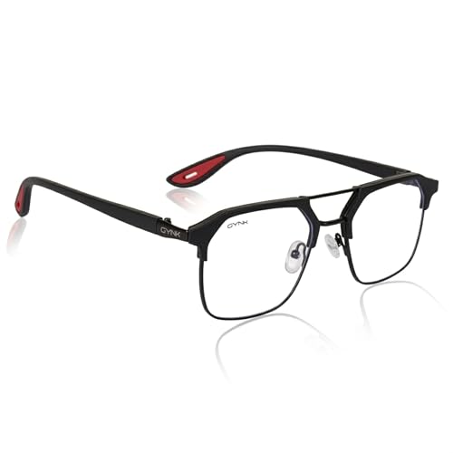 Image of GYNK Square Frame Sunglasses for Men | Premium Metal Frame Sunglasses | Fashion Eyewear for Driving, Travel, Riding, Outdoor Activities, Beach & Daily Wear