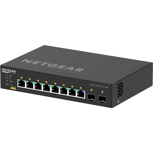 Image of NETGEAR GSM4210PX AV Line M4250-8G2XF-PoE+ | 𝐋𝟑 𝐌𝐚𝐧𝐚𝐠𝐞𝐝 𝐒𝐰𝐢𝐭𝐜𝐡 | 8X PoE+ | 2X 10G SFP+ | Rack-Mountable | Cloud Care's 3 Year Warranty SupportPlus Included