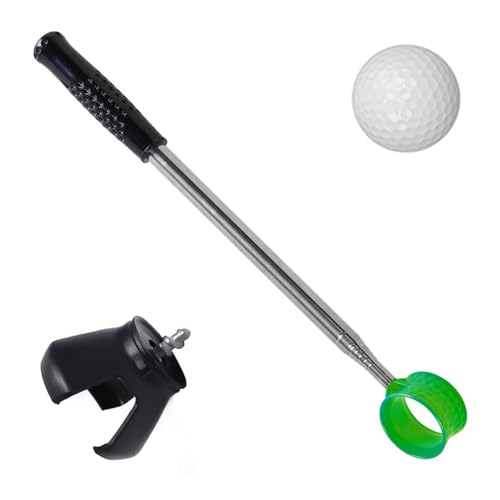 Shurhome Golfs Scooper - Pelota de golf portátil de acero inoxidable telescópica, herramienta de entrenamiento para golfistas