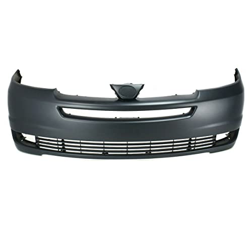 FitParts Compatible With Front Bumper Cover 2004-2005 Toyota Sienna CE LE XLE Mini Van 04 05. New, Primed and Ready for Paint. With Fog Light Holes. W/o Parking Aid Sensor Holes.