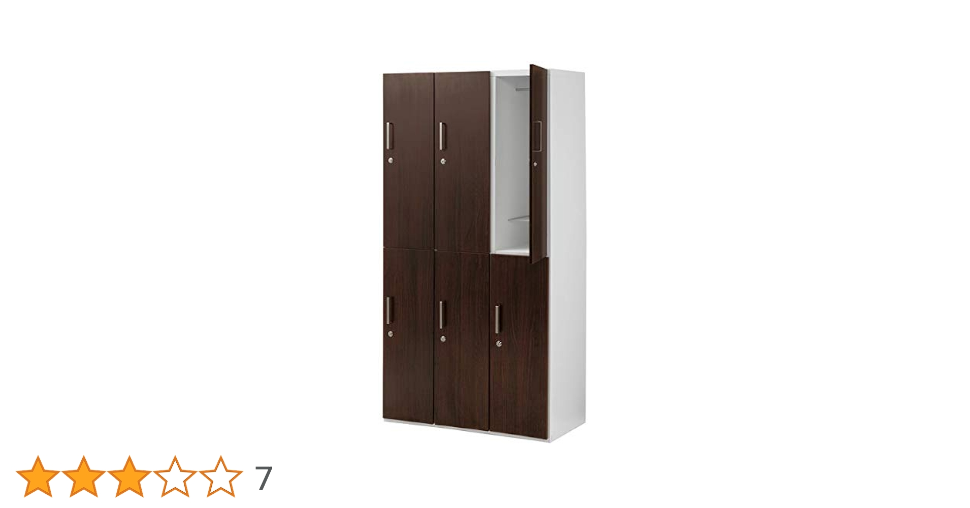 ダークブラウン 6扉 オフィスロッカー 鍵付き 楽天市場】木製ロッカー 6人用 オフィス 更衣室 木目 鍵付き 3列