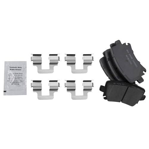 Image of TRQ Rear Brake Pad and Rotor Set Ceramic G Coated 272mm Rotors Calipers Hoses Compatible with 2010 Volkswagen Jetta To Chassis AJA048000