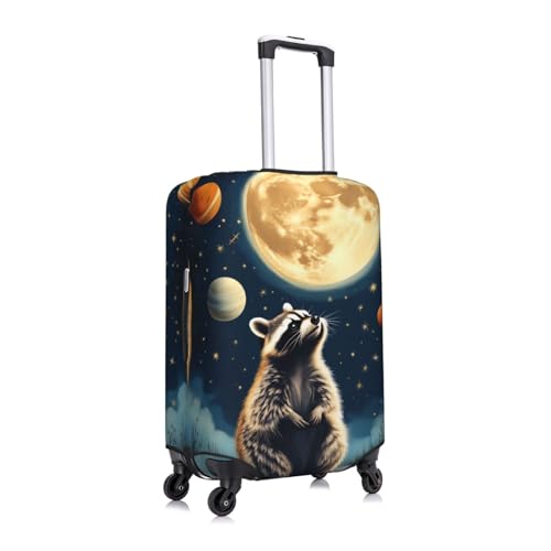 Raccoon Animal Luggage Cover Elastic Washable Protector Anti-Scratch Travel Suitcase Covers With Concealed Zipper For 18-32 Inch Luggage X-Large3