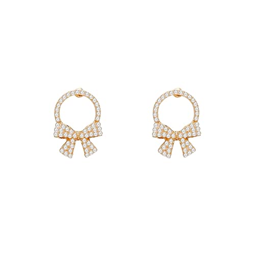 Boucles d'oreilles nœud papillon en perles, le cadeau de Noël pour femme