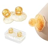 2個入り 乳首吸引 乳首補正 乳首陥没 乳頭補正器 扁平 解消 陥没乳首 授乳 手動式吸盤吸引 搾乳機 陥没矯正 吸う 陥没乳首 予防 防止 ニップルサッカー 授乳 自宅で 収納ケース付き (花弁-ナノ銀2個入りPPボックス付き)