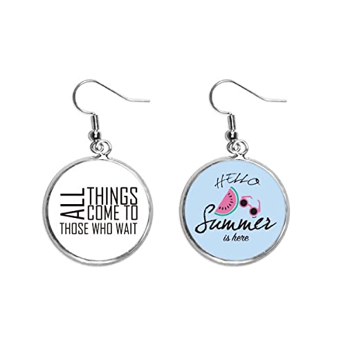 Pendientes de sandía de verano con mensaje Lema para lóbulo