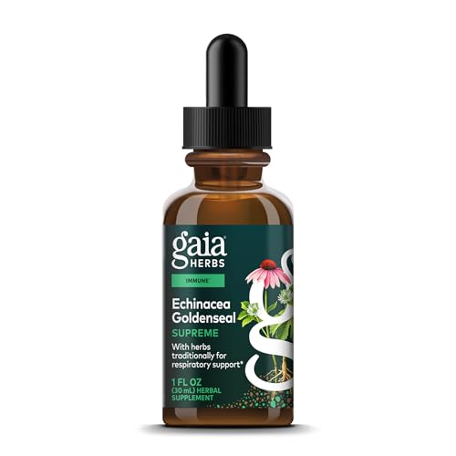 Gaia Herbs Echinacea Goldenseal Supreme - Goldenseal Root Herbal Complex for Immune Support* - Convenient Liquid Extract - Soy Dairy & Gluten Free - 1 Fl Oz (15 Servings)