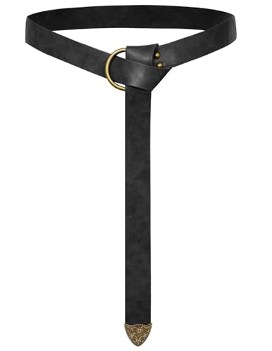 Scarlet Darkness Medieval Viking Leather Belt Renaissance Costume Belt Black