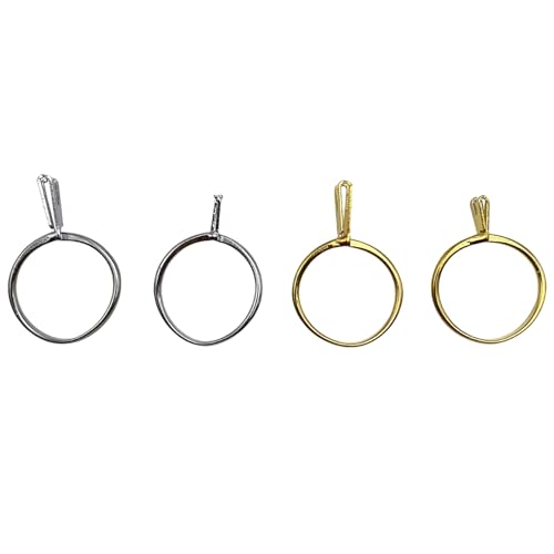 Nawwgy Set of 4 Adjustable Rings Setting Claw for Professional Rings Mounts Practical Jewelry Making Supplies Ring Support Type Loose Stone Clip