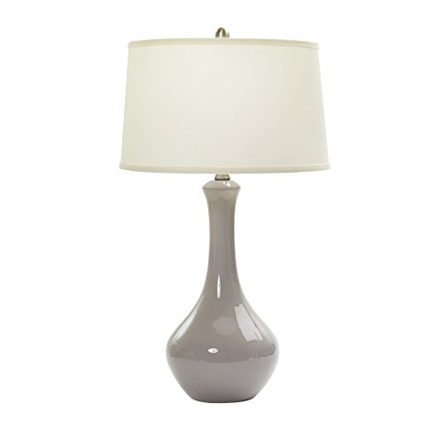 Fangio Lighting W-MR8850SWANKEY Ceramic Table Lamp, 17" x 17" x 30", Swanky Grey & Brushed Steel Accents