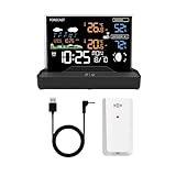 Wetterstation mit Außensensor, Digitales Thermometer Hygrometer mit Barometer Wettervorhersage für Wohnzimmer Büro und Schlafzimmer