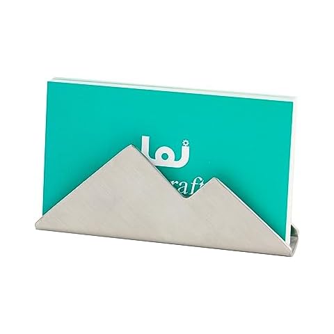 Leicraft Stainless Steel Business Card Holder for Desk,2 Pack Card Organizers and Office Desk Accessories for Men and Women (Silver) Cover