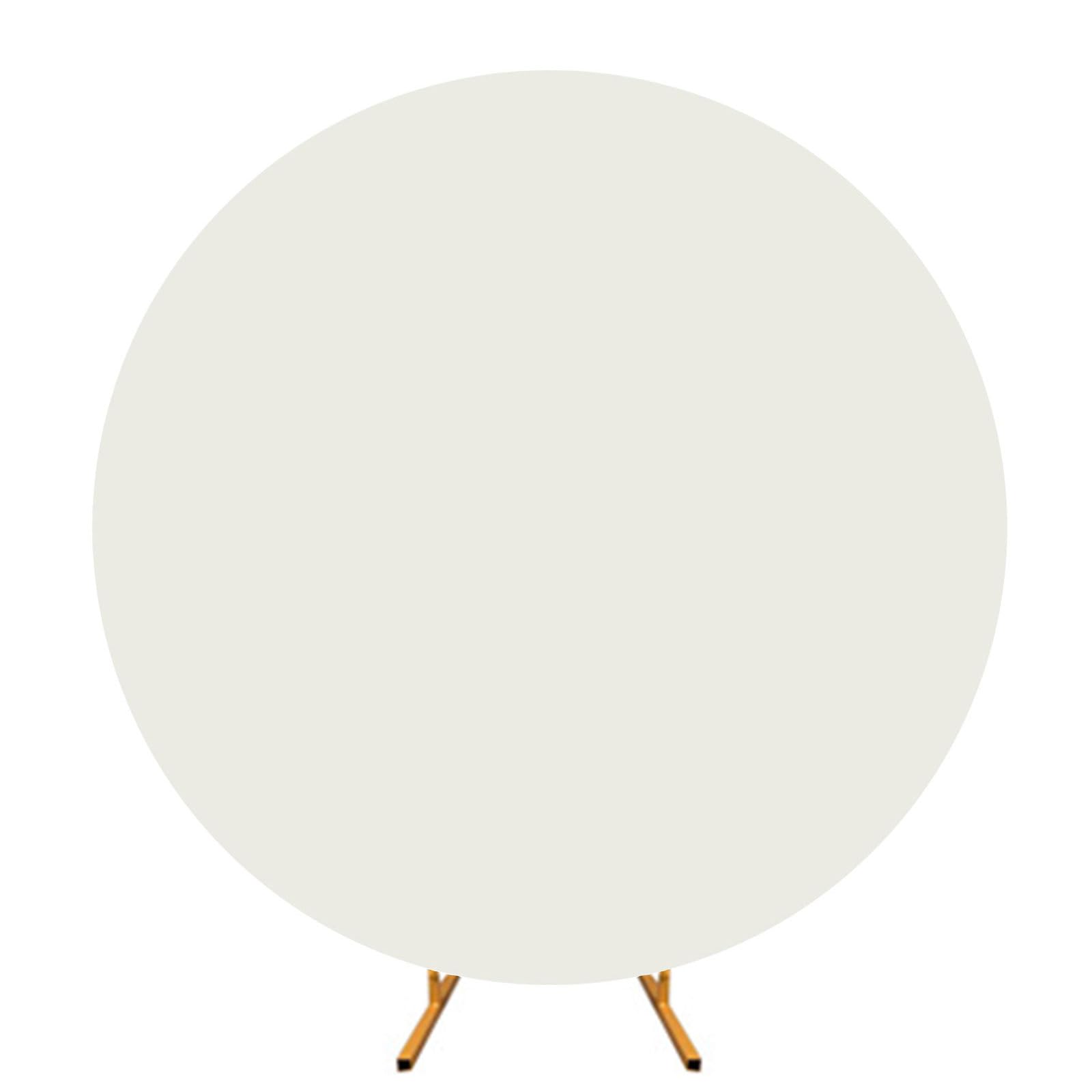 Elnwnnkc Round Backdrop Covers Photography Studio Background Balloon Stand Covers for Birthday and Ceremony Celebration White
