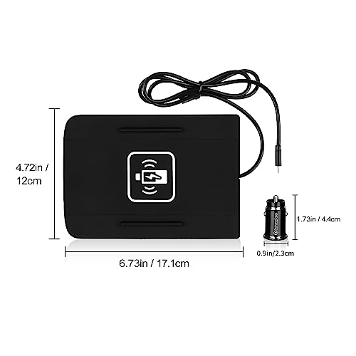 FDAIUN Wireless Phone Charging Pad Silicone Material Dual Charging Ports Charger Station 15W Adapter for Smartphone for Honda CRV 2017 2018 2019 2020 2021 2022(Side-to-side Drive Black)