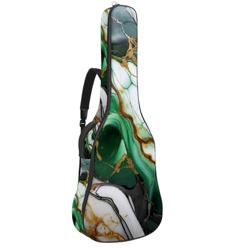 Housse guitare acoustique 40/41/42 pouces imperméable et rembourrée motif marbre vert