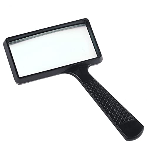 Faderr Loupe grossissante 5x, portable, loupe de lecture en verre, miroir de lecture de poche pour identifier les bijoux de forme rectangulaire