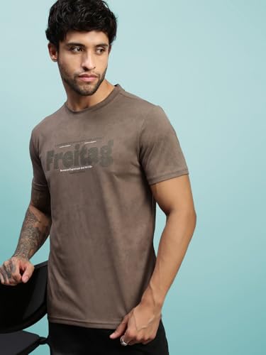 Image of Lux Nitro Men's Cloud Burst Printed Half Sleeve T-Shirt | Cotton Blend Round Neck Tee | Regular Fit Casual Wear