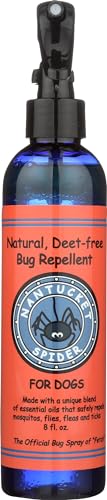 Nantucket Spider Dog Bug Repellent Spray, 8 oz | DEET-Free Essential Oil Blend | Water-Based, Non-Greasy | for Dogs | Made in USA