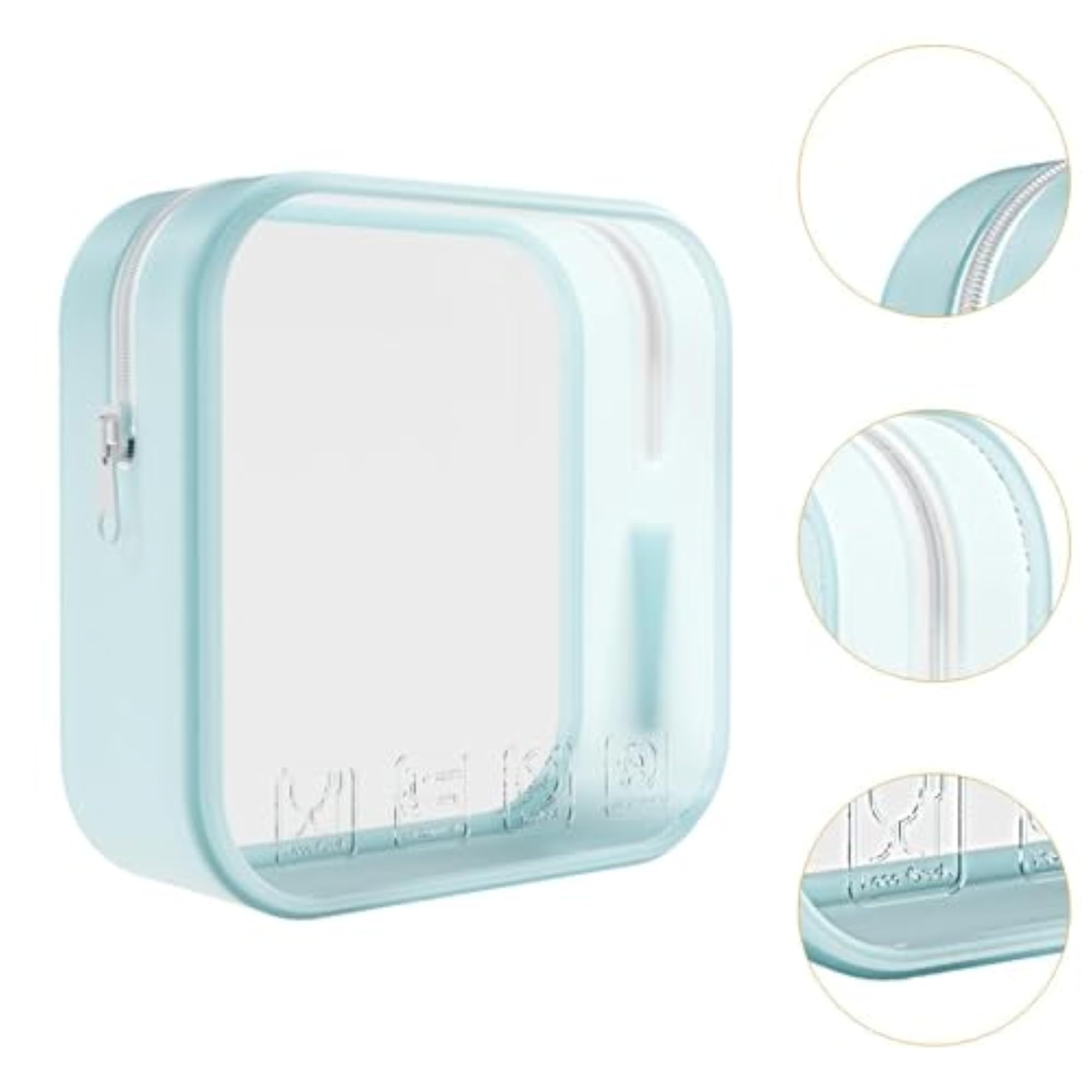 5xSilicone Cosmetic Bag with Zipper, Portable Toiletry Bag