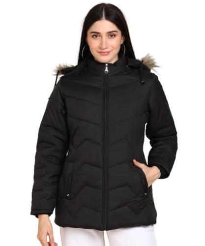 Image of Ellipse Nylon Regular Length Jacket For Girls Solid Color Women's Winter Jacket Stylish Quilted Regular Fit Full Sleeves Jacket