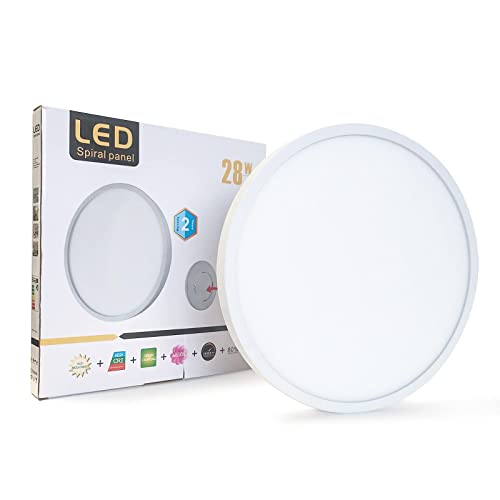 Luces techo LED, fino, plano, moderno, empotrado, accesorio iluminación, 6500 K, blanco frío, iluminación techo comedor, pasillo, sala estar, cocina, dormitorio, 28 W, diámetro, 12 pulgadas, 0,94 pul