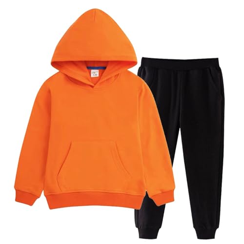 Kids Sweatsuits Girls Boys 2 Piece Tracksuit Hooded Sweatshirt and Sweatpants Cotton Athletic Jogging Outfits for 2-15 Years