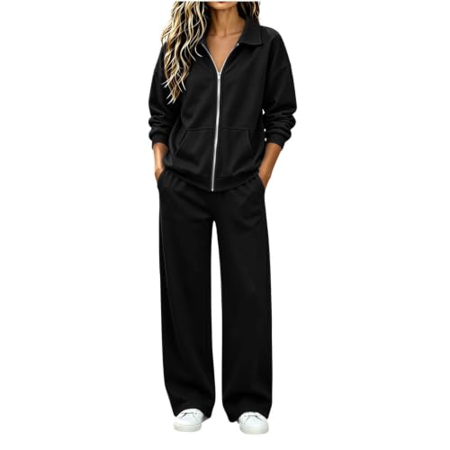 Sweatsuits Women 2 Piece Zip Pullover Athleisure Outfit Casual Set Fall - image 1