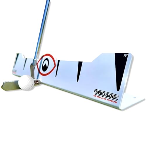EyeLine Golf Quick Look Mirror and 70 Degree Edge Putting Rail &ndash; Compact Golf Training Aid for...