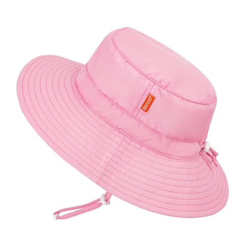 Image of HECCEI Toddler Baby Sun Hat, UPF 50+ Wide Brim Infant Bucket Hats for 0-6Y