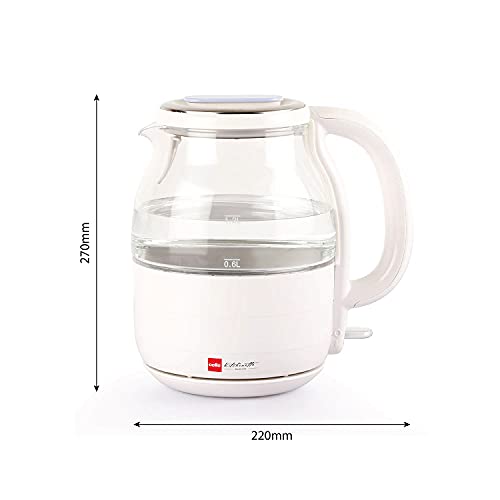Image of Cello Quick Boil Glossy H2O Electric Glass Kettle, 1.2 litres, 1200 W, White, Large (CLO QK BL GLSY H2O)