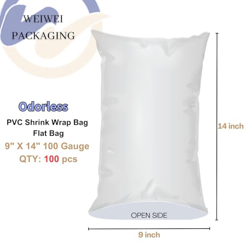 Image of Weiwei - 9 X 14 inch 100PCS Odorless PVC Heat Shrink Wrap Bags