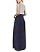 MEROKEETY Women's Summer Striped Sleeveless Crew Neck Long Maxi Dress Dress with Pockets Navy