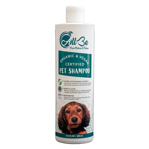 AllBe Natural Puppy and Dog Shampoo – Organic Pet Wash – Safe for Normal, Itchy, Sensitive, and Dry Skin – Deodorizing and Moisturizing Grooming Formula – 100% Vegan and Cruelty Free – 13.5 Oz AllBe Natural Puppy and Dog Shampoo – Organic Pet Wash – Safe for Normal, Itchy, Sensitive, and Dry Skin – Deodorizing and Moisturizing Grooming Formula – 100% Vegan and Cruelty Free – 13.5 Oz
