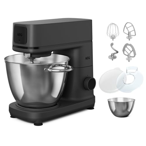 AEG Robot de Cocina de 1200 W y 10 velocidades KM7-1-4BPT Negro perlado