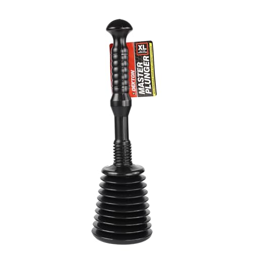 Image of DEKTON Master Plunger - Large | Master Plunger Use to Unblock Kitchen Sinks, Waste Disposal Units, Showers| Heavy-Duty Rubber Cup| Extra-Long Handle for Superior Leverage| Effortlessly Clears Clogs