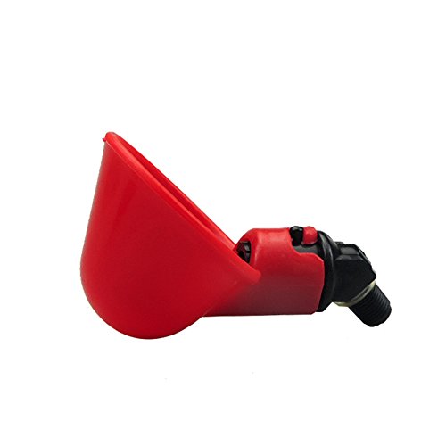 Automatic Chicken/Poultry Drinkers/Waterers with Cups Watering Cups Bowls Red Plastic Backyards Chicken Flock Duck Bird Water Feeder Livestocktool (10)