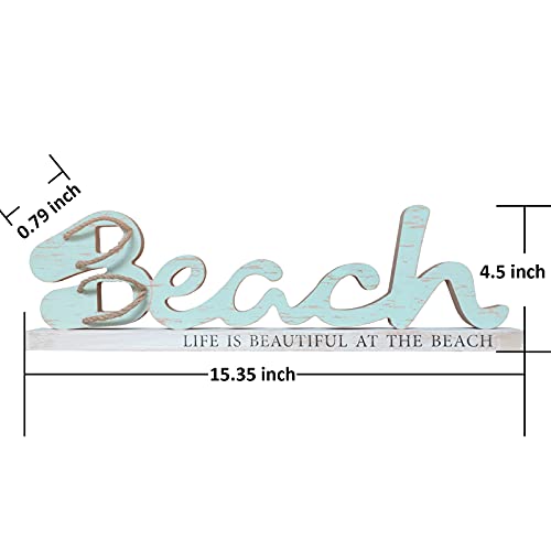 Beach Signs Wall Hanging Decor - Hand-made Rustic Wood, Life Is Beautiful At The Beach, Wall Decor For Cafe Farmhouse Bedroom Kitchen - Image 5
