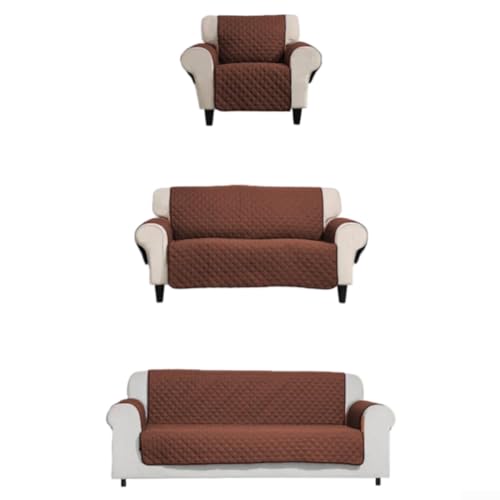 Sofaschoner, wendbarer Zweisitzer-Bezug, wasserabweisend, gesteppt, Möbelüberwurf, 3-lagig, Mikrofaser, Couchbezug für Haustiere und Kinder (3 Stück)