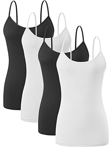 Image of Orrpally Basic Cami Tank Tops Women Lightweight Camisole Stretch Tank Top Adjustable 4-Pack